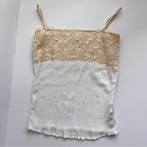 Y2K The Limited Cream and tan Lace tank